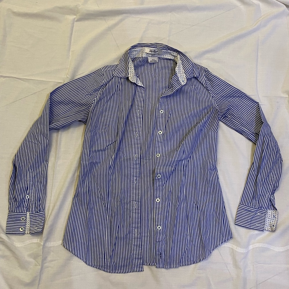 Stripped Blue and White Van Houssein Button Up size XS